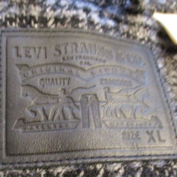 Levi Woman X Large Black Gray Button Down Side Pockets Long Sleeve Pea Coat - Picture 6 of 7